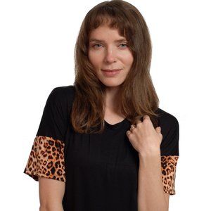 Basic Drop-Shoulder T-Shirt with Contrast Sleeve